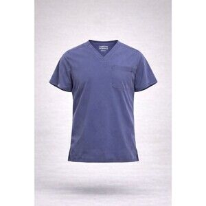 Cherokee Workwear Premium Scrub Top Blue Medium V-Neck
